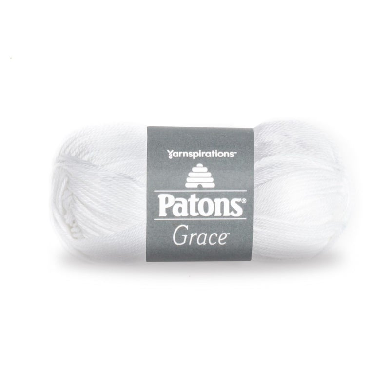 Patons Grace Yarn, 1.75 oz, Snow, 1 Ball - Image 1